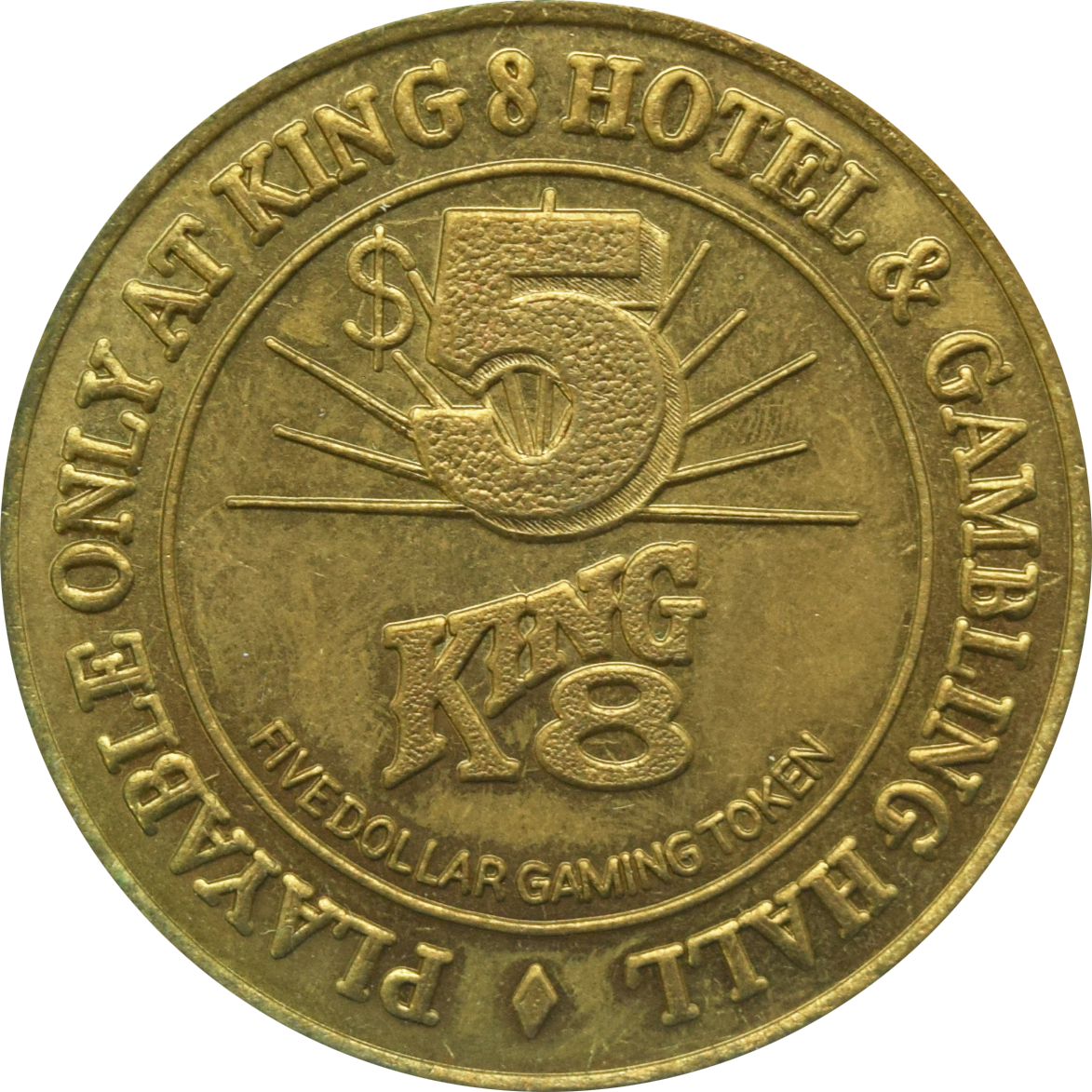 King 8 Casino Las Vegas Nevada $5 Token 1994