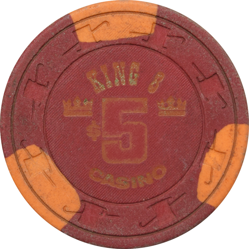 King 8 Casino Las Vegas Nevada $5 Chip 1974