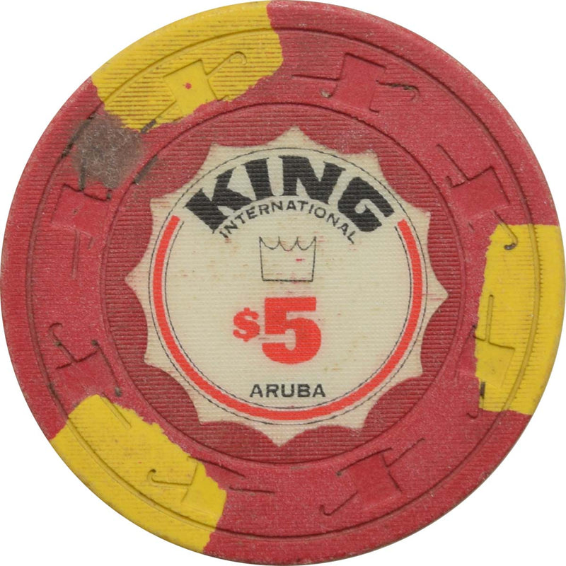 King International Casino Palm Beach Aruba $5 Yellow Edge Spots Chip