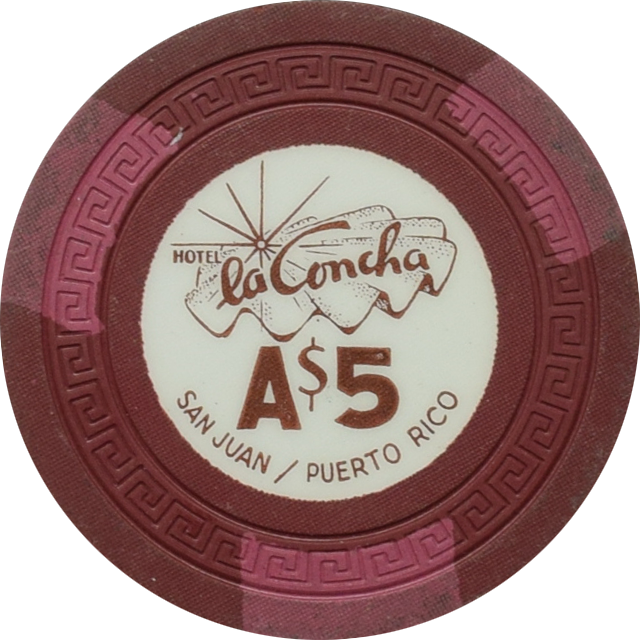 La Concha Casino San Juan Puerto Rico A $5 Chip