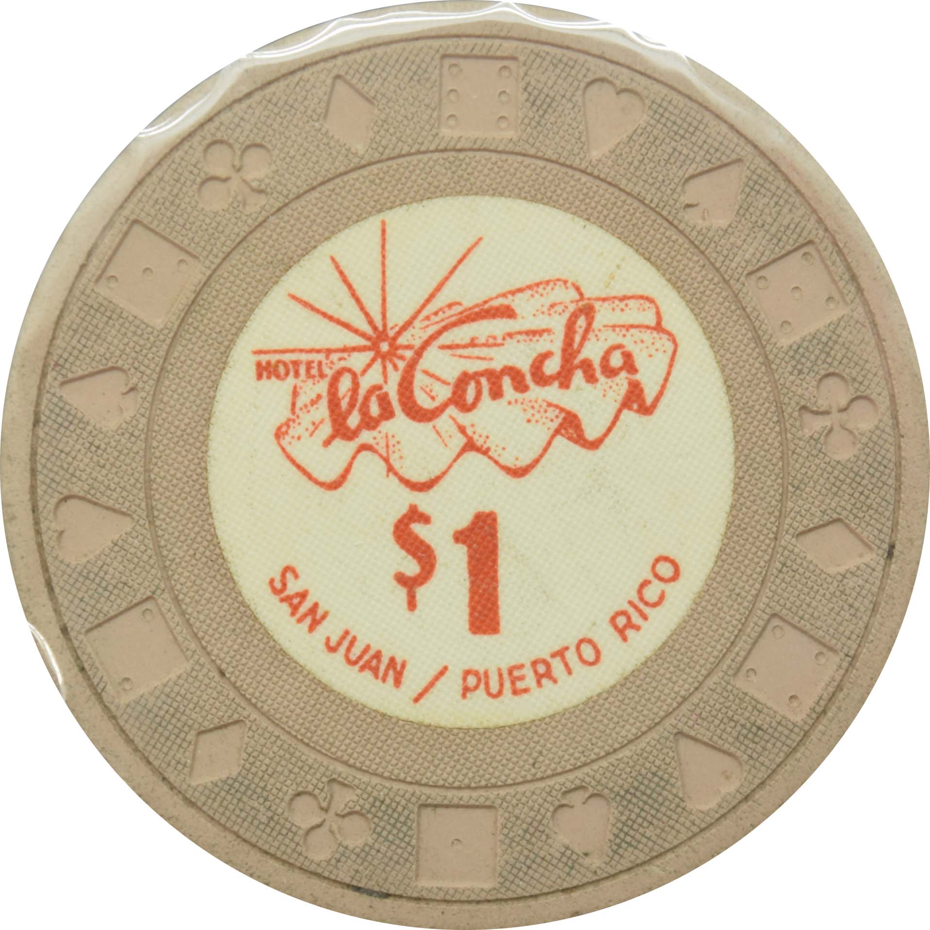 La Concha Casino San Juan Puerto Rico $1 Ewing Chip