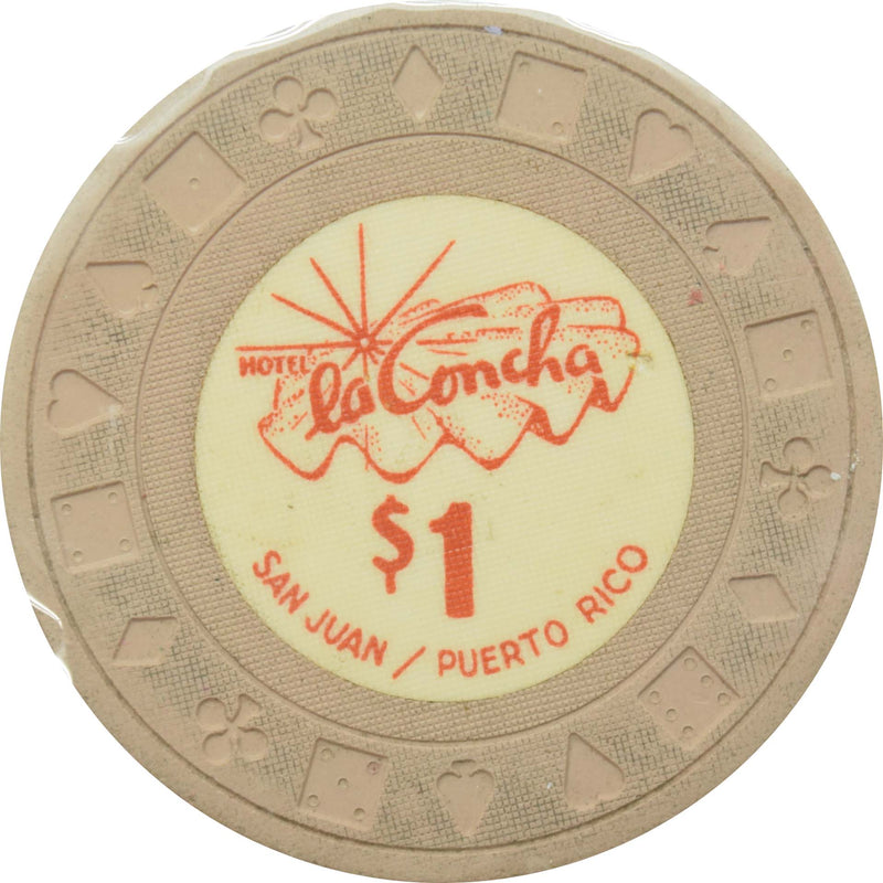 La Concha Casino San Juan Puerto Rico $1 Ewing Chip
