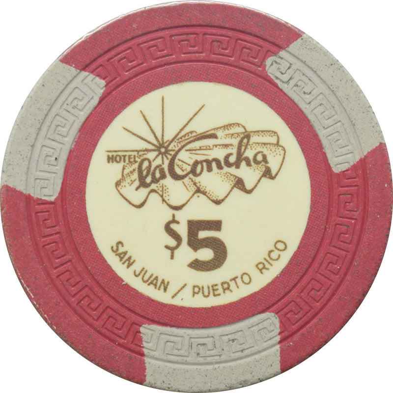 La Concha Casino San Juan Puerto Rico $5 Chip
