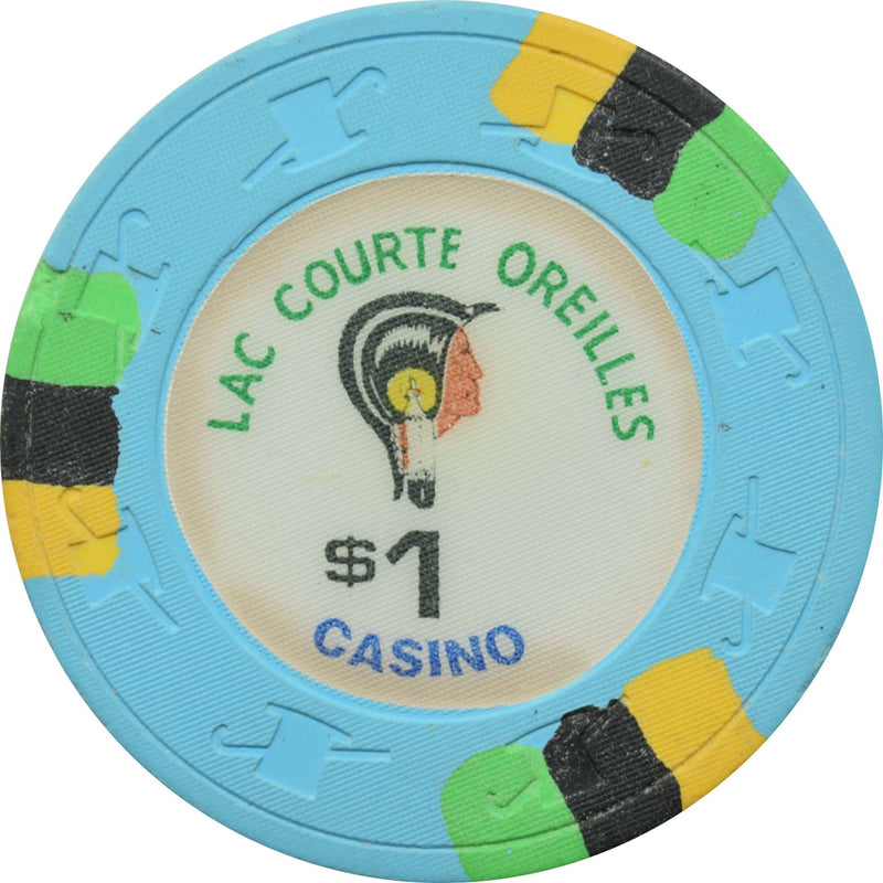 Lac Courte Oreilles Casino Hayward Wisconsin $1 Chip
