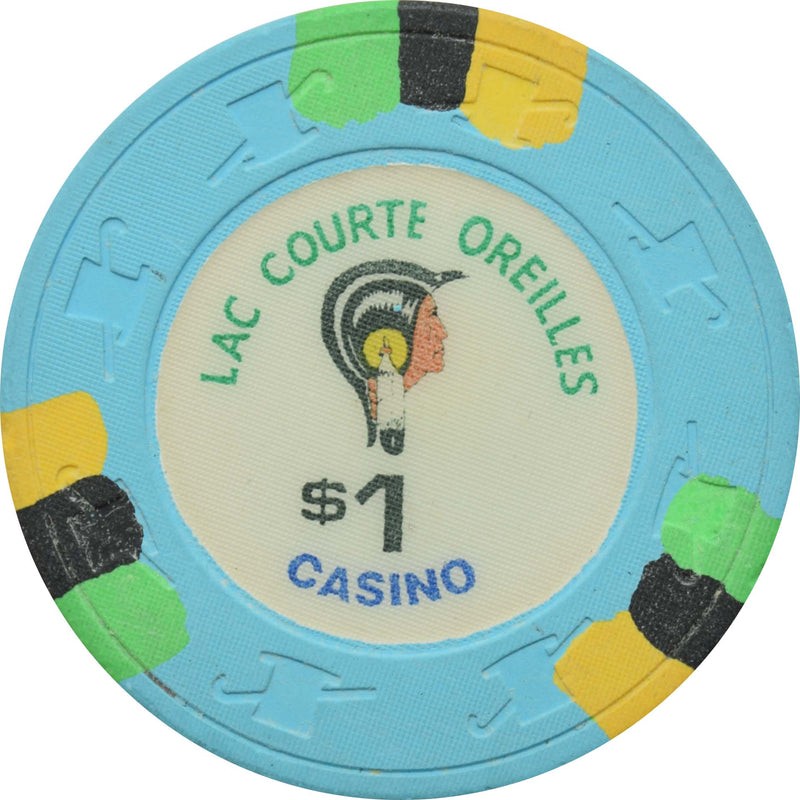 Lac Courte Oreilles Casino Hayward Wisconsin $1 Chip