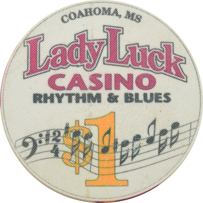 Lady Luck Casino Coahoma Mississippi $1 Chip