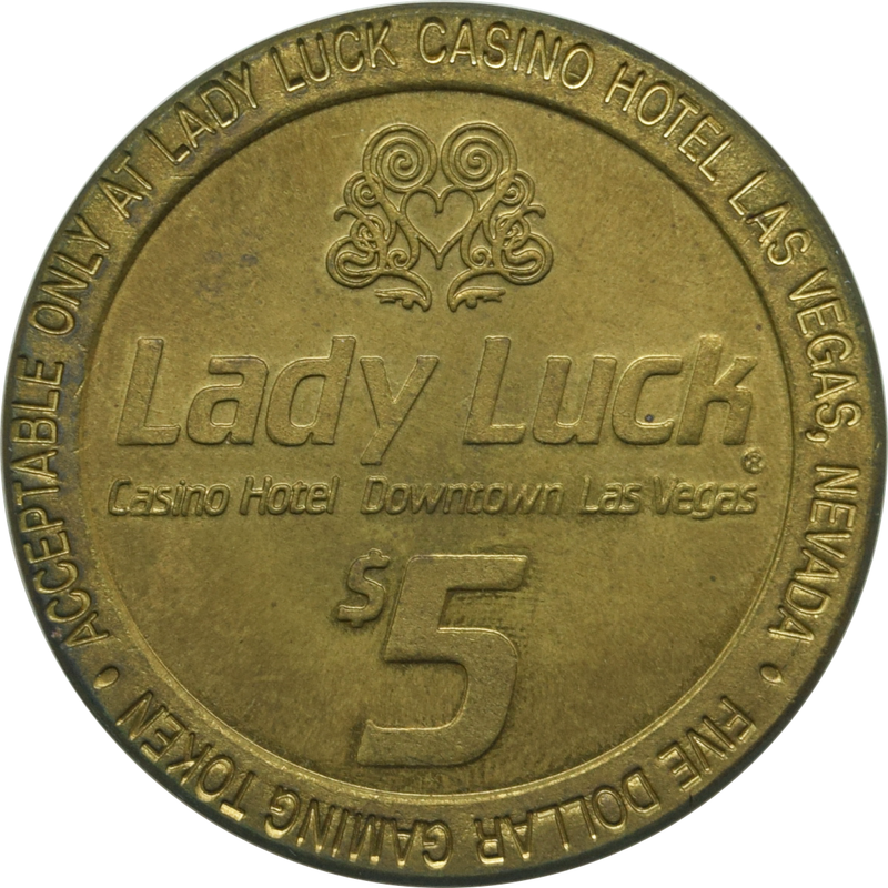 Lady Luck Casino Las Vegas Nevada $5 Token 1989
