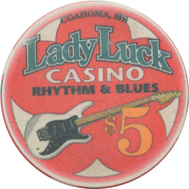 Lady Luck Casino Coahoma Mississippi $5 Chip