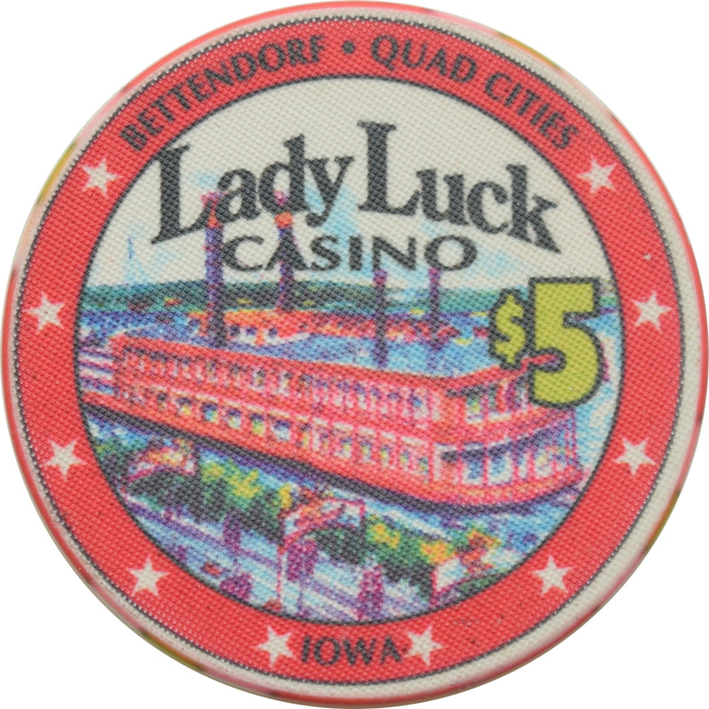 Lady Luck Casino Bettendorf Iowa $5 Grand Opening Roger Craig Chip