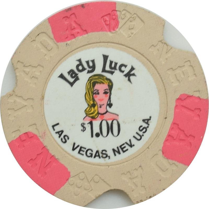 Lady Luck Casino Las Vegas Nevada $1 Cancelled Chip 1973