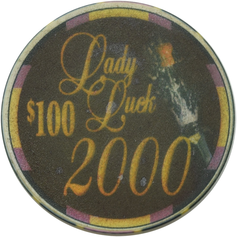 Lady Luck Casino Las Vegas Nevada $100 Millennium 2000 Chip 1999
