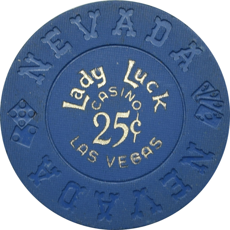 Lady Luck Casino Las Vegas Nevada 25 Cent Chip 1970s