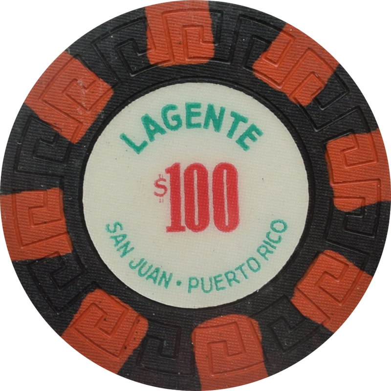 Lagente (Borinquen) Casino San Juan Puerto Rico $100 Chip