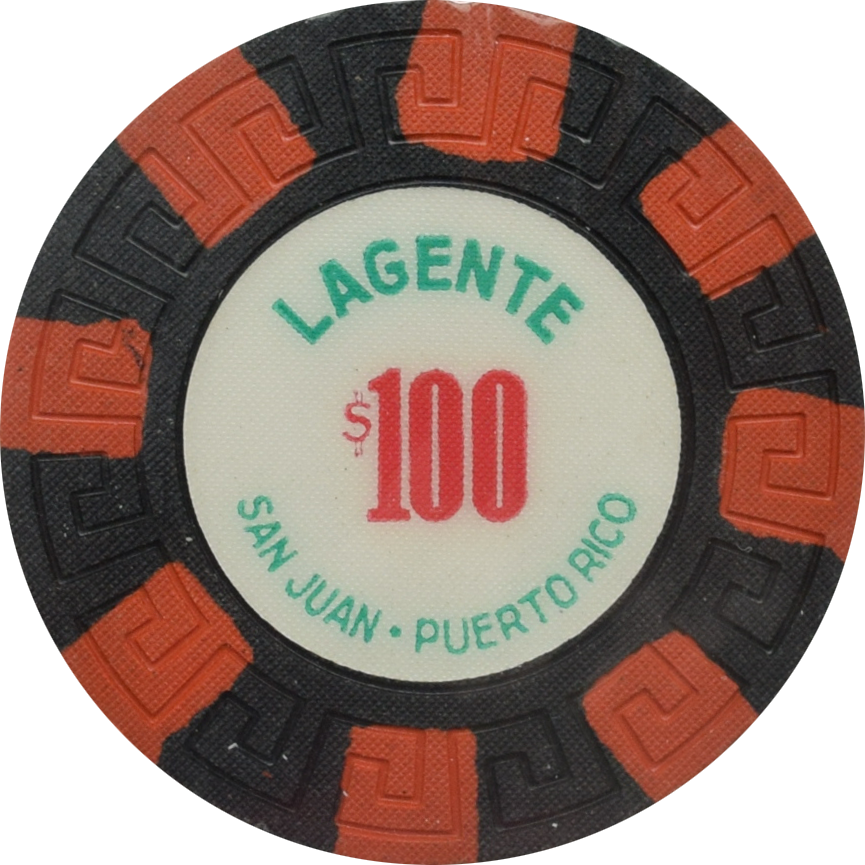 Lagente (Borinquen) Casino San Juan Puerto Rico $100 Chip