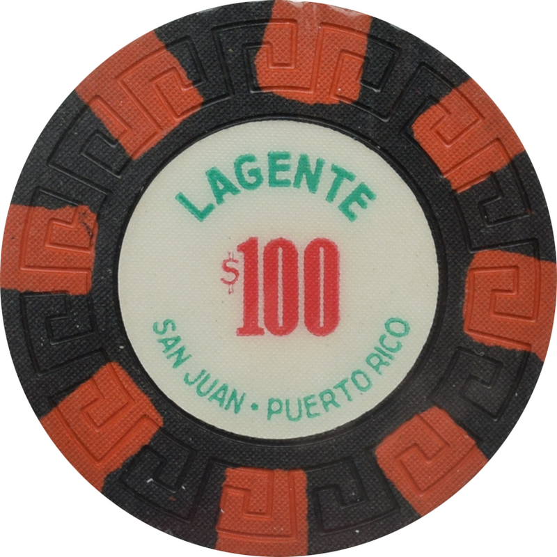 Lagente (Borinquen) Casino San Juan Puerto Rico $100 Chip
