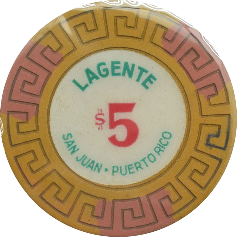 Lagente (Borinquen) Casino San Juan Puerto Rico $5 Chip