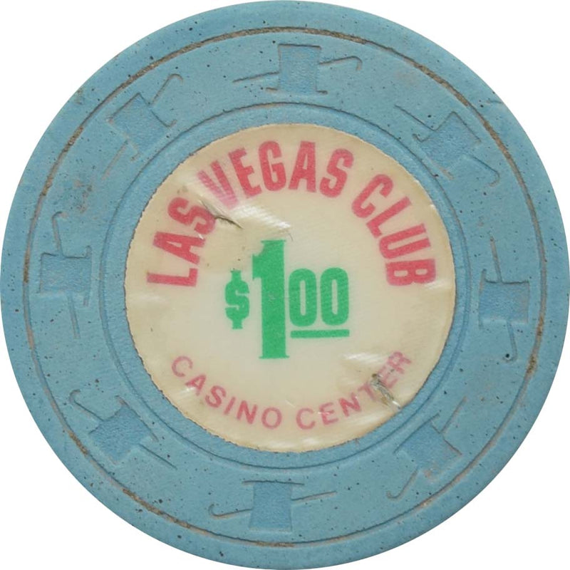 Las Vegas Club Casino Las Vegas Nevada $1 Chip 1970