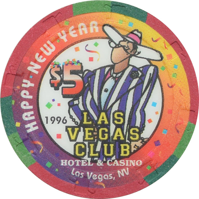 Las Vegas Club Casino Las Vegas Nevada $5 Christmas/New Years Chip 1995