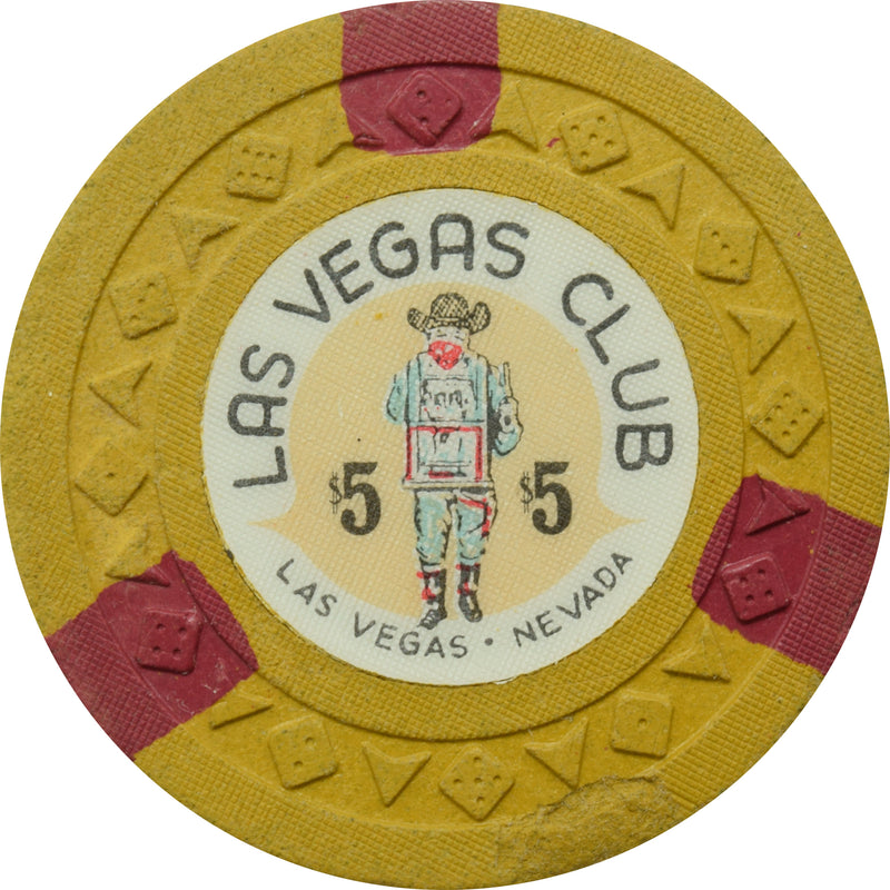 Las Vegas Club Casino Las Vegas Nevada $5 Chip 1963