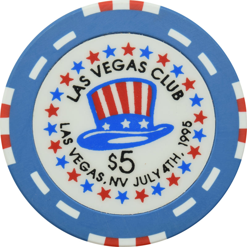 Las Vegas Club Casino Las Vegas Nevada $5 4th of July Chip 1995
