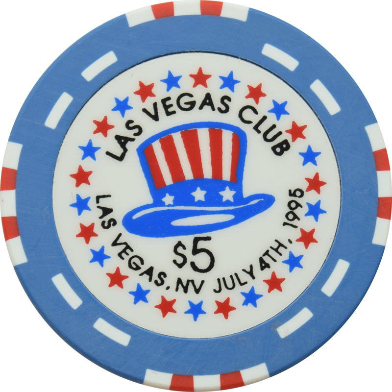 Las Vegas Club Casino Las Vegas Nevada $5 4th of July Chip 1995
