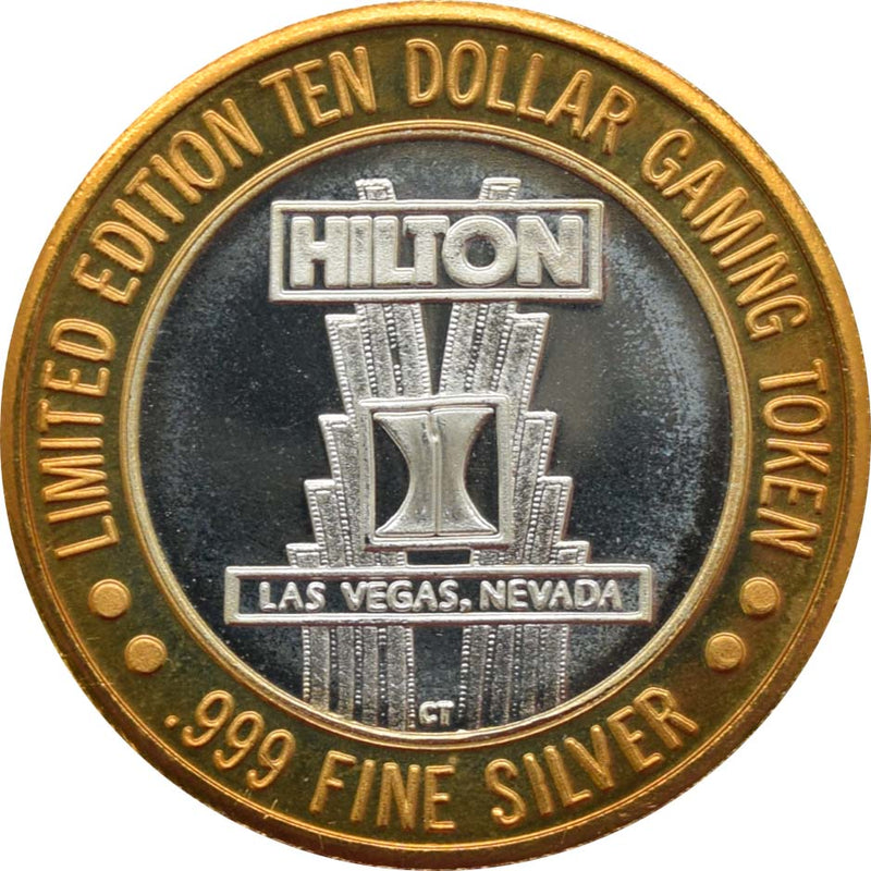 Las Vegas Hilton Casino Las Vegas "Starlight Express Greaseball" $10 Silver Strike .999 Fine Silver 1997