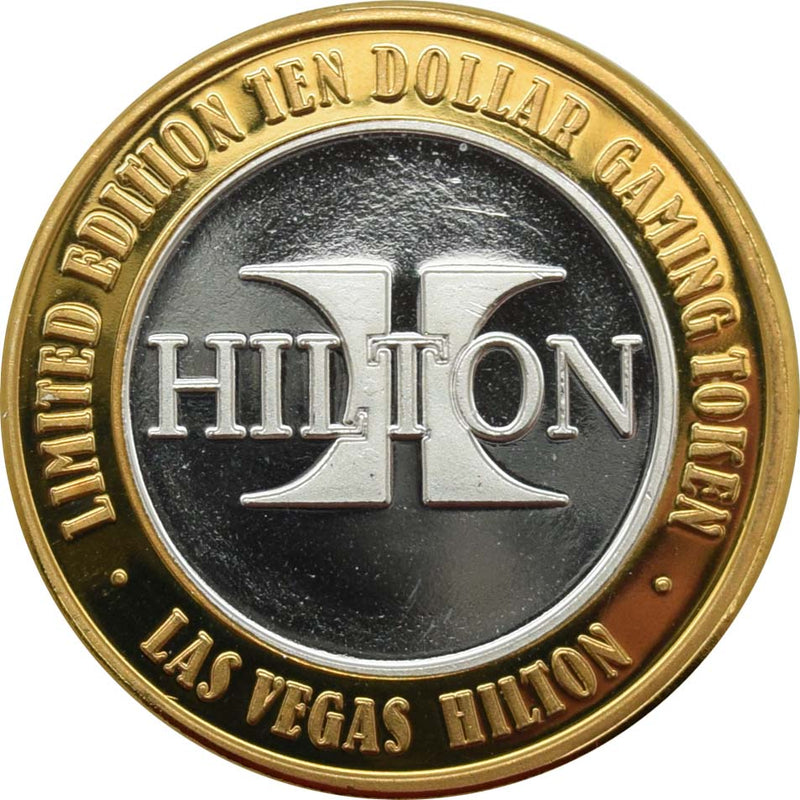 Las Vegas Hilton Casino Las Vegas "H over Hilton" $10 Silver Strike .999 Fine Silver 1998