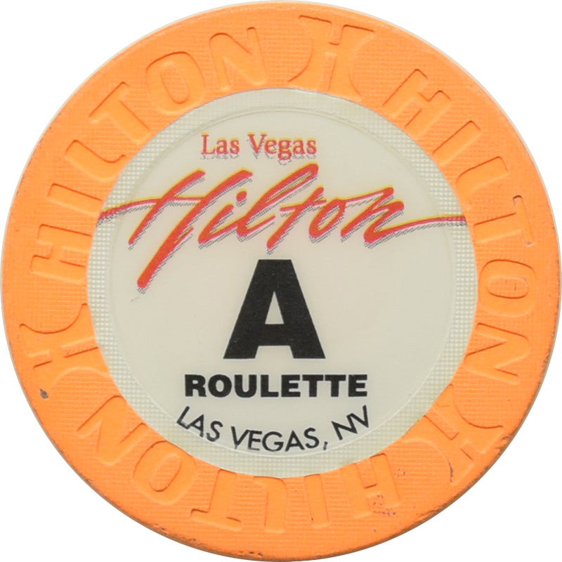 Las Vegas Hilton Casino Las Vegas Nevada Orange Roulette A Chip 2000s