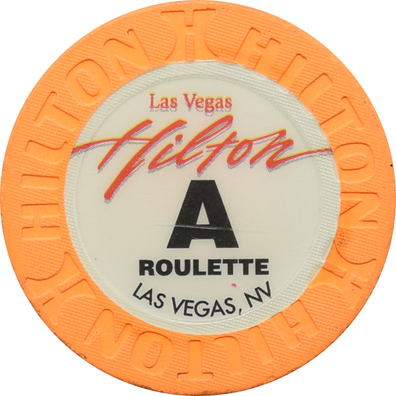 Las Vegas Hilton Casino Las Vegas Nevada Orange Roulette A Chip 2000s