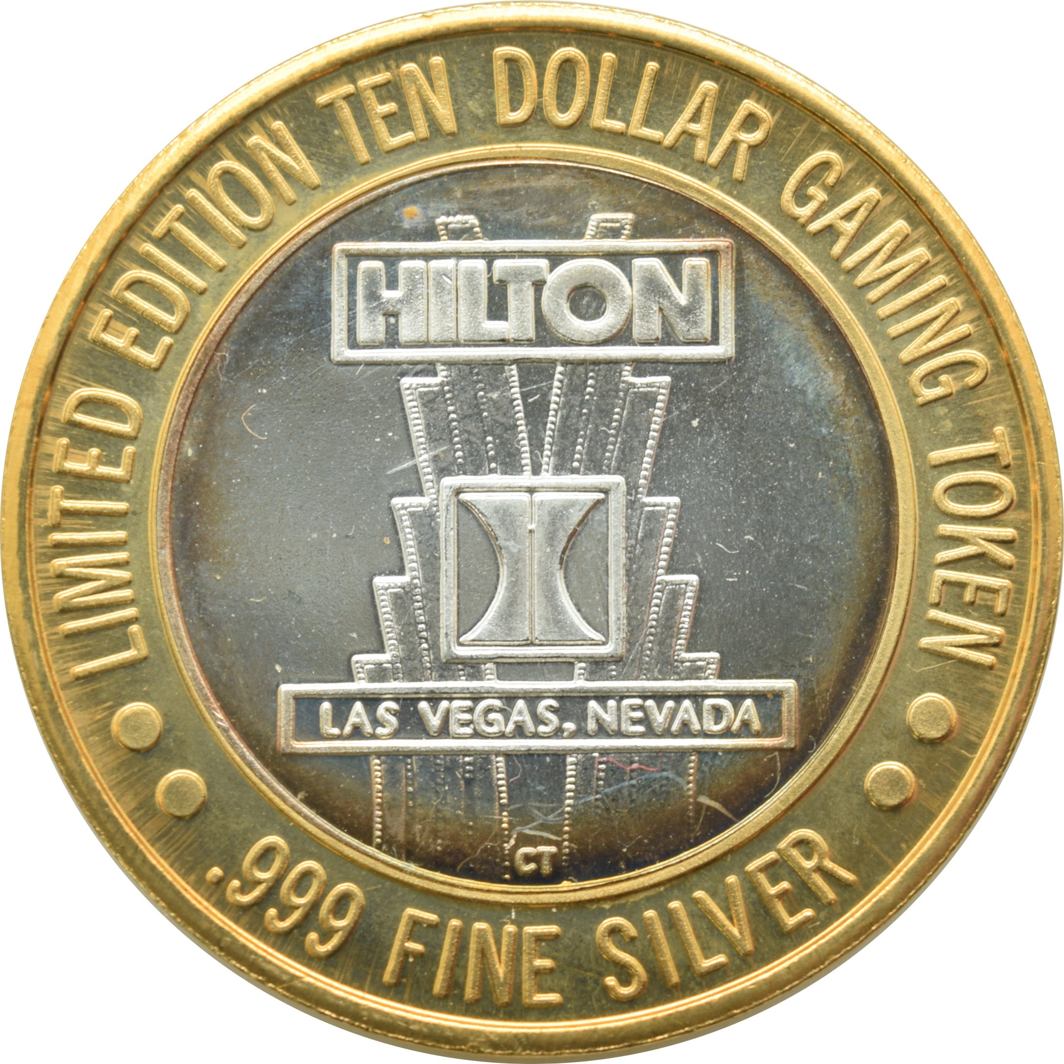 Las Vegas Hilton Casino Las Vegas "Greaseball" $10 Silver Strike .999 Fine Silver 1994