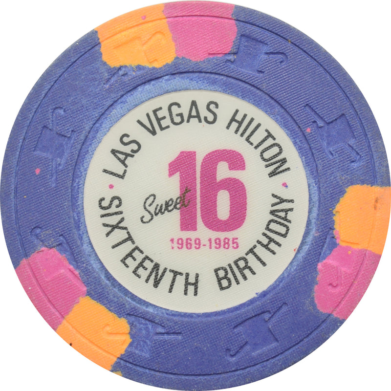 Las Vegas Hilton Casino Las Vegas Nevada Sweet 16th Birthday Chip 1988