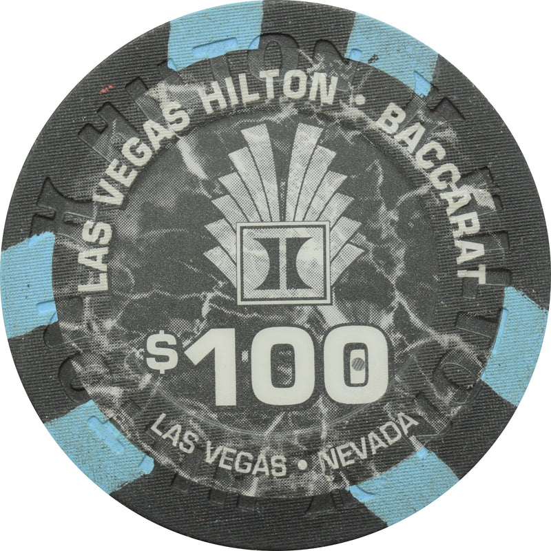 Las Vegas Hilton Casino Las Vegas Nevada $100 Baccarat Chip 1990s 43mm