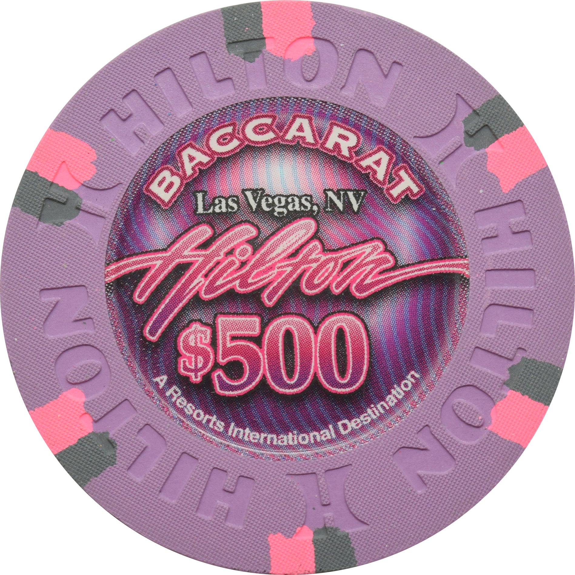 Las Vegas Hilton Casino Las Vegas Nevada $500 Baccarat Chip 2006 43mm