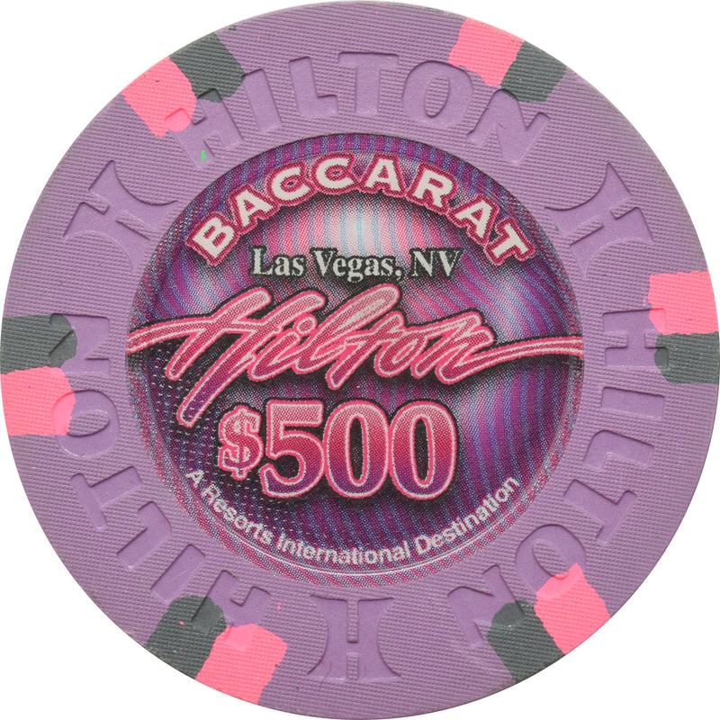 Las Vegas Hilton Casino Las Vegas Nevada $500 Baccarat Chip 2006 43mm