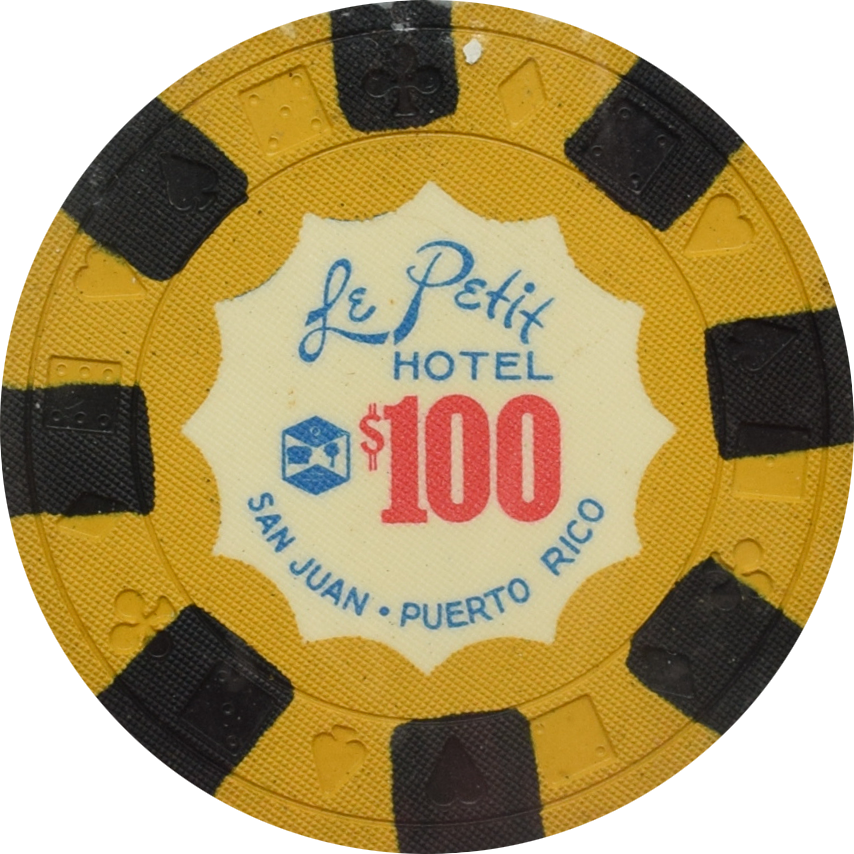 Le Petit Hotel Casino San Juan Puerto Rico $100 Chip