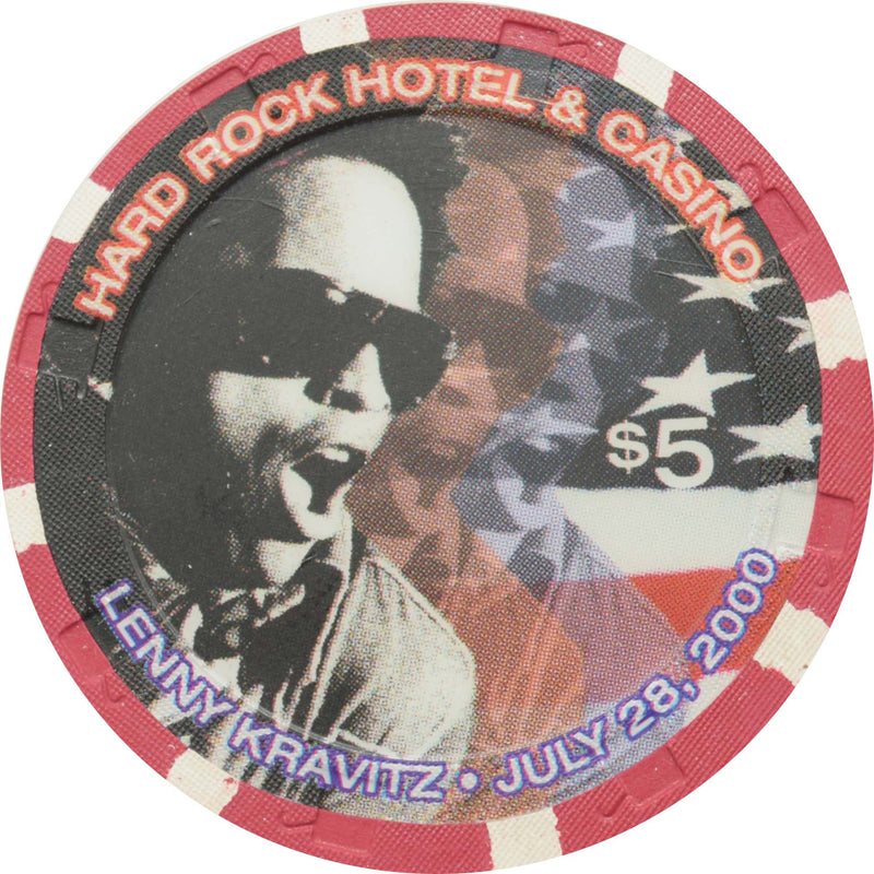 Hard Rock Casino Las Vegas Nevada $5 Lenny Kravitz Chip 2000