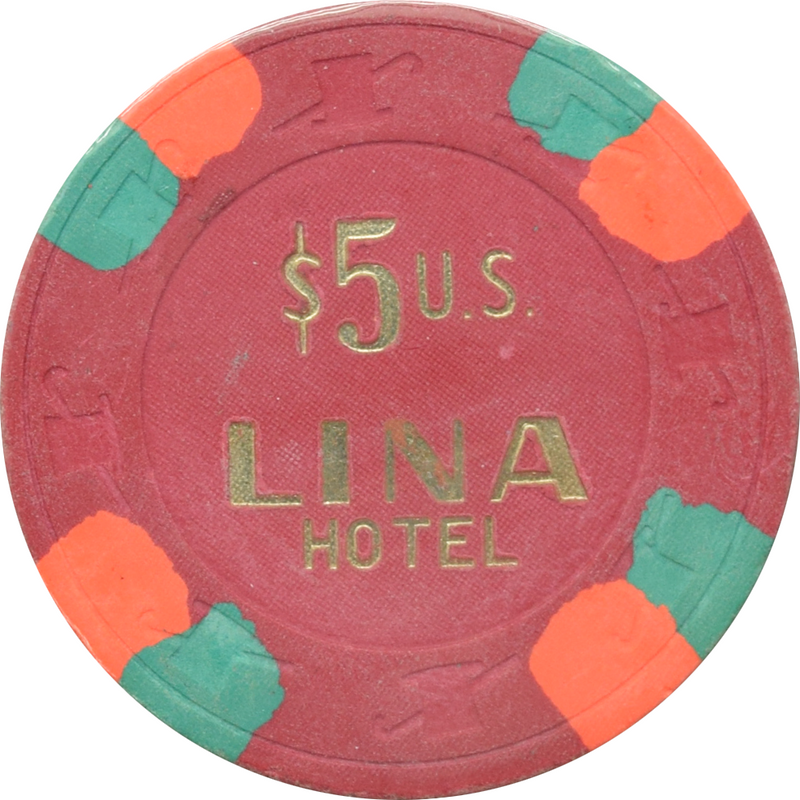 Lina Hotel Casino Santo Domingo Dominican Republic $5 U.S. Chip