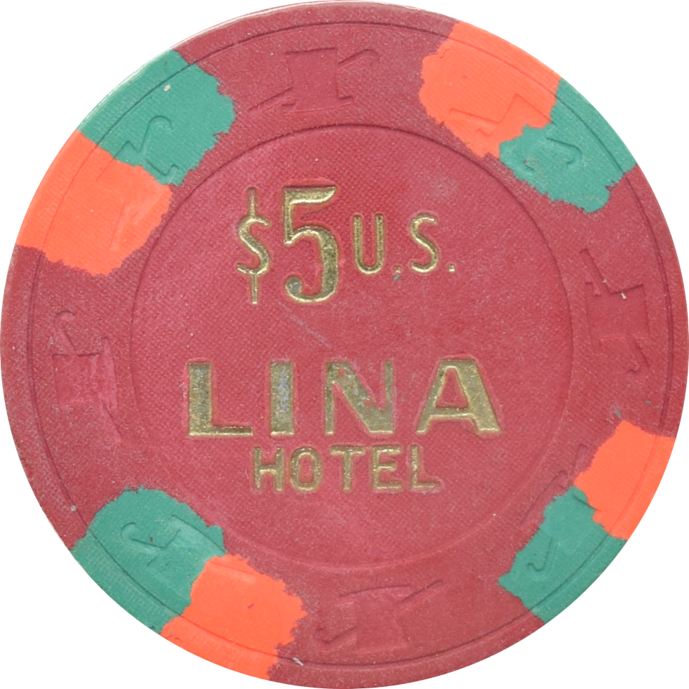 Lina Hotel Casino Santo Domingo Dominican Republic $5 U.S. Chip