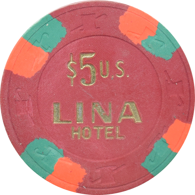 Lina Hotel Casino Santo Domingo Dominican Republic $5 U.S. Chip