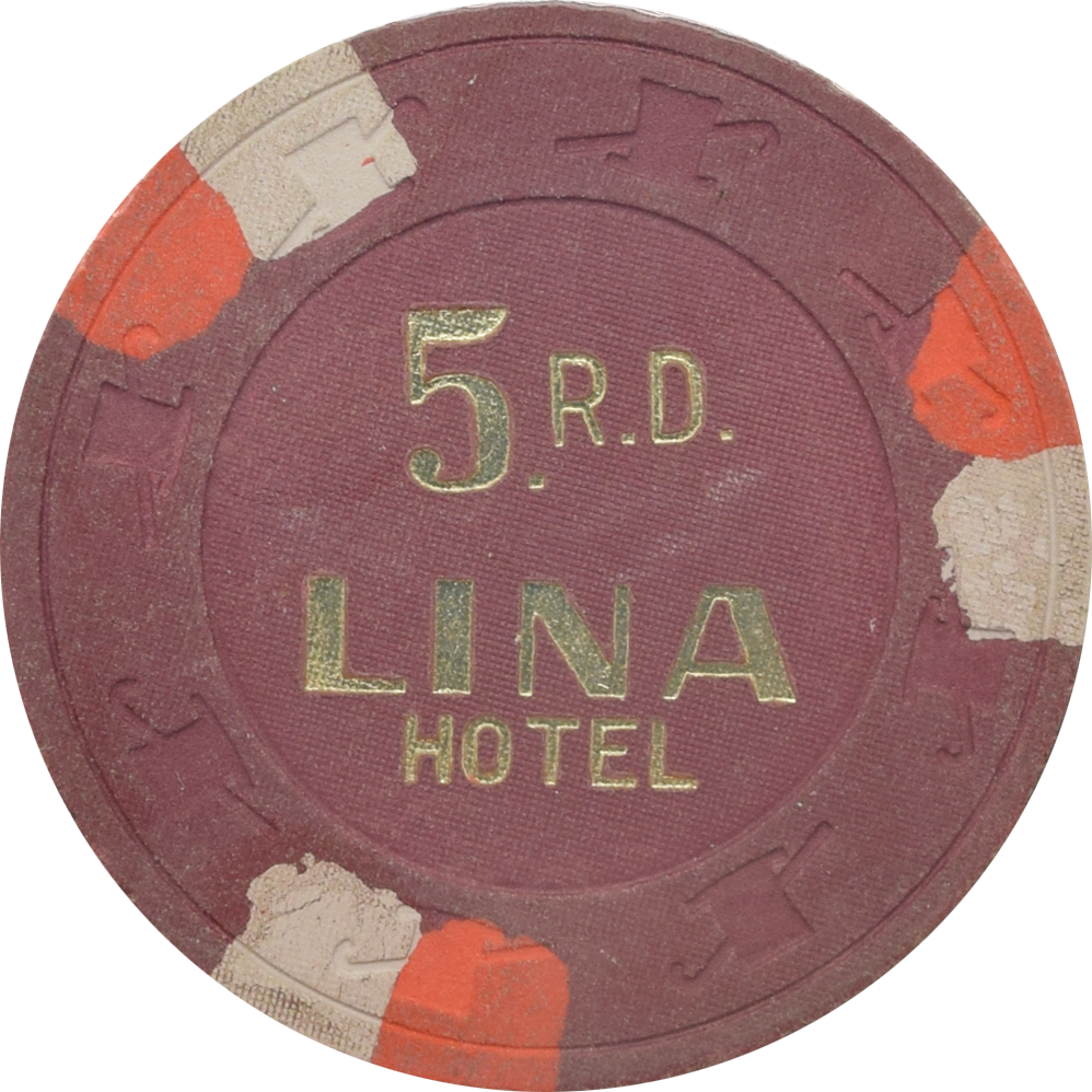 Lina Hotel Casino Santo Domingo Dominican Republic $5 R.D. Chip