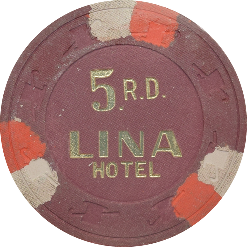 Lina Hotel Casino Santo Domingo Dominican Republic $5 R.D. Chip