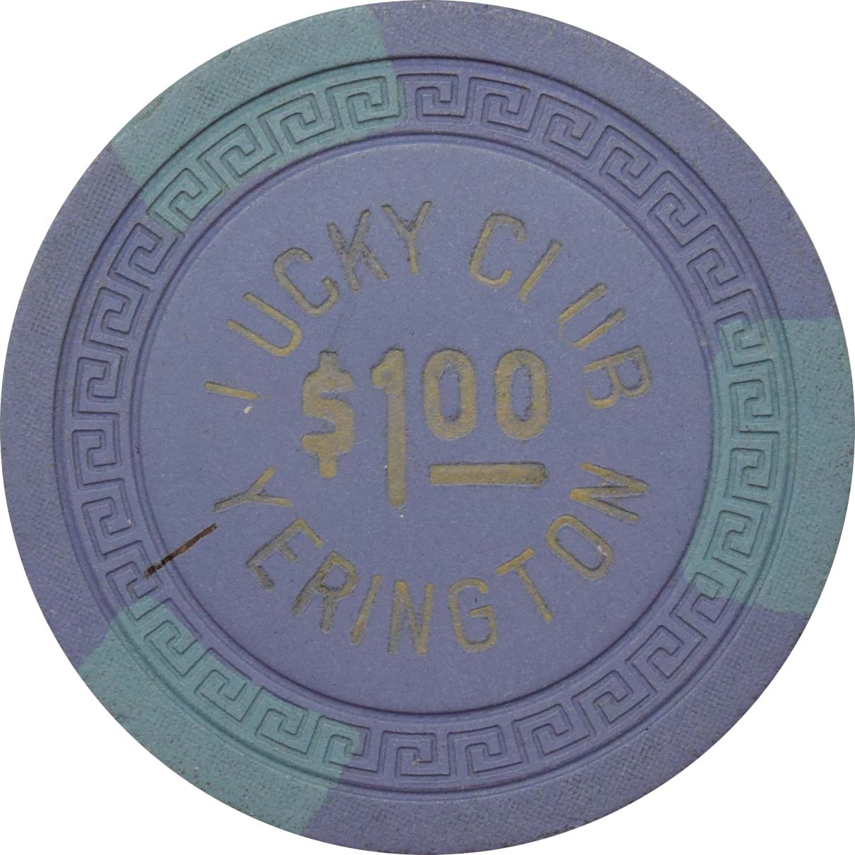 Lucky Club Casino Yerington Nevada  $1 Chip 1940s