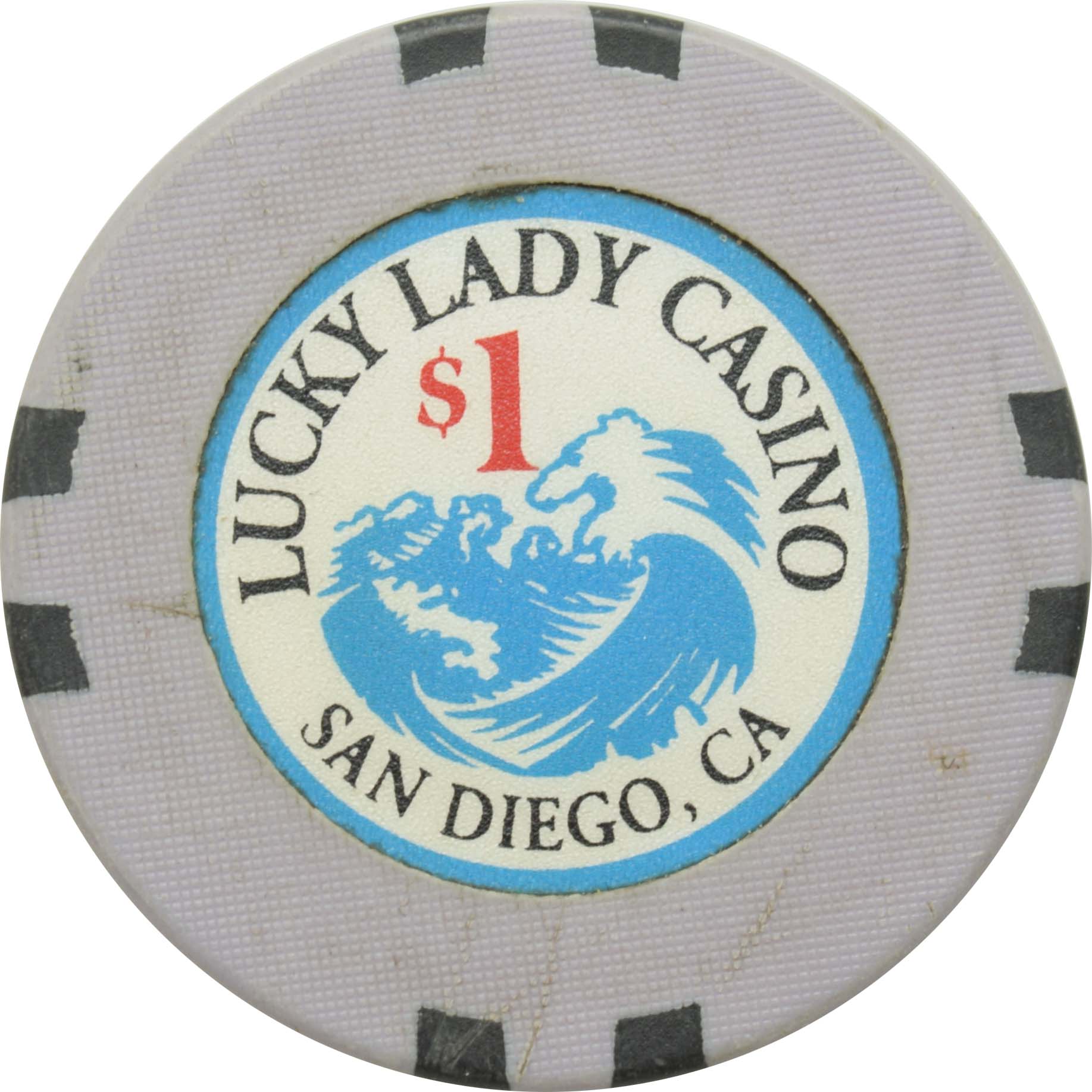 Lucky Lady Cardroom San Diego California $1 Chip