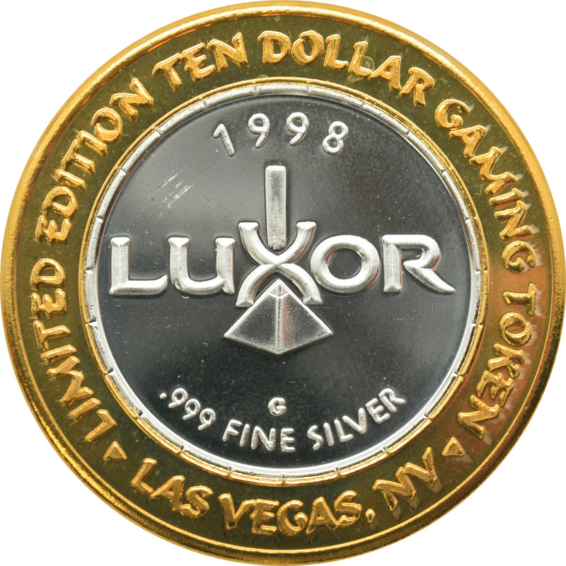 Luxor Casino Las Vegas "Chariot with Wings" $10 Silver Strike .999 Fine Silver 1998