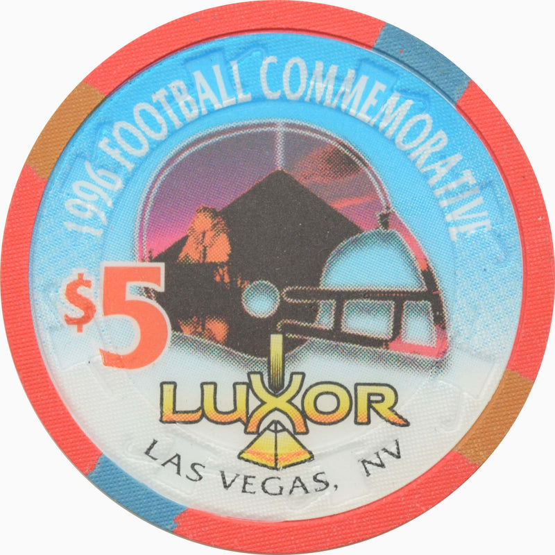 Luxor Casino Las Vegas Nevada $5 Football Commemorative Chip 1996