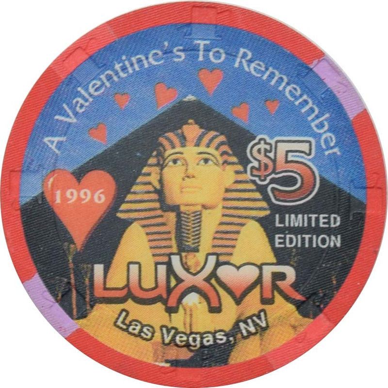 Luxor Casino Las Vegas Nevada $5 Valentine's Day Chip 1996