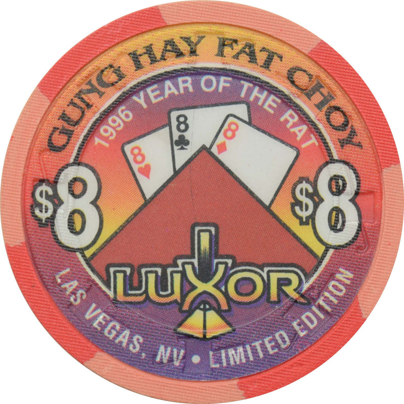 Luxor Casino Las Vegas Nevada $8 Year of the Rat Chip 1996