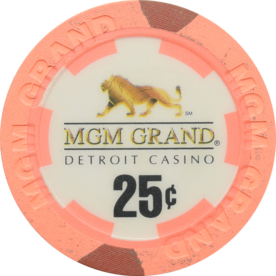 MGM Grand Casino Detroit Michigan 25 Cent Chip