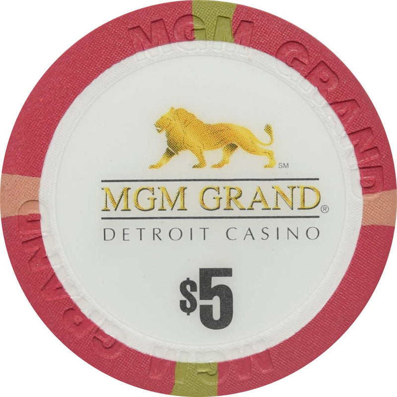 MGM Grand Casino Detroit Michigan $5 Chip