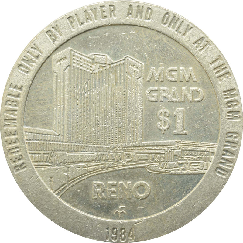 MGM Grand Casino Reno Nevada $1 Token 1984